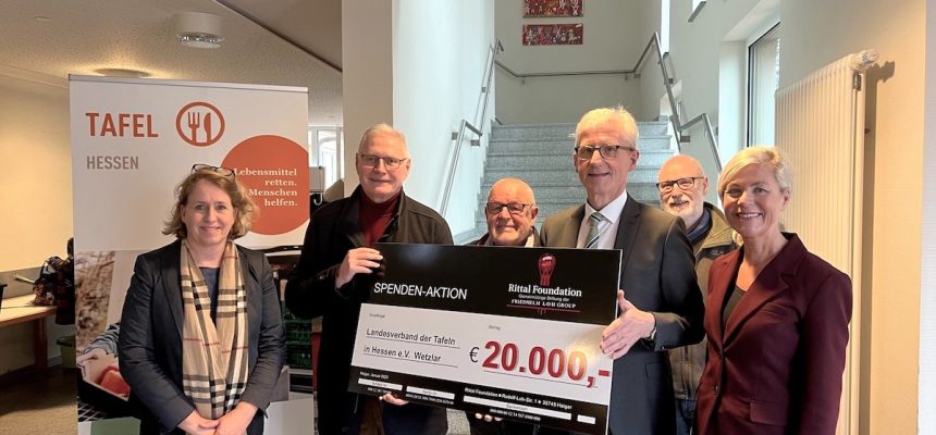 Rittal Foundation unterstützt mit 20.000 Euro die Tafeln in Hessen